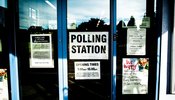 Polling station sign