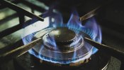 Gas flame on stove