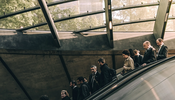 People on an escalator