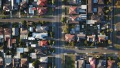 birds eye view of a suburb area